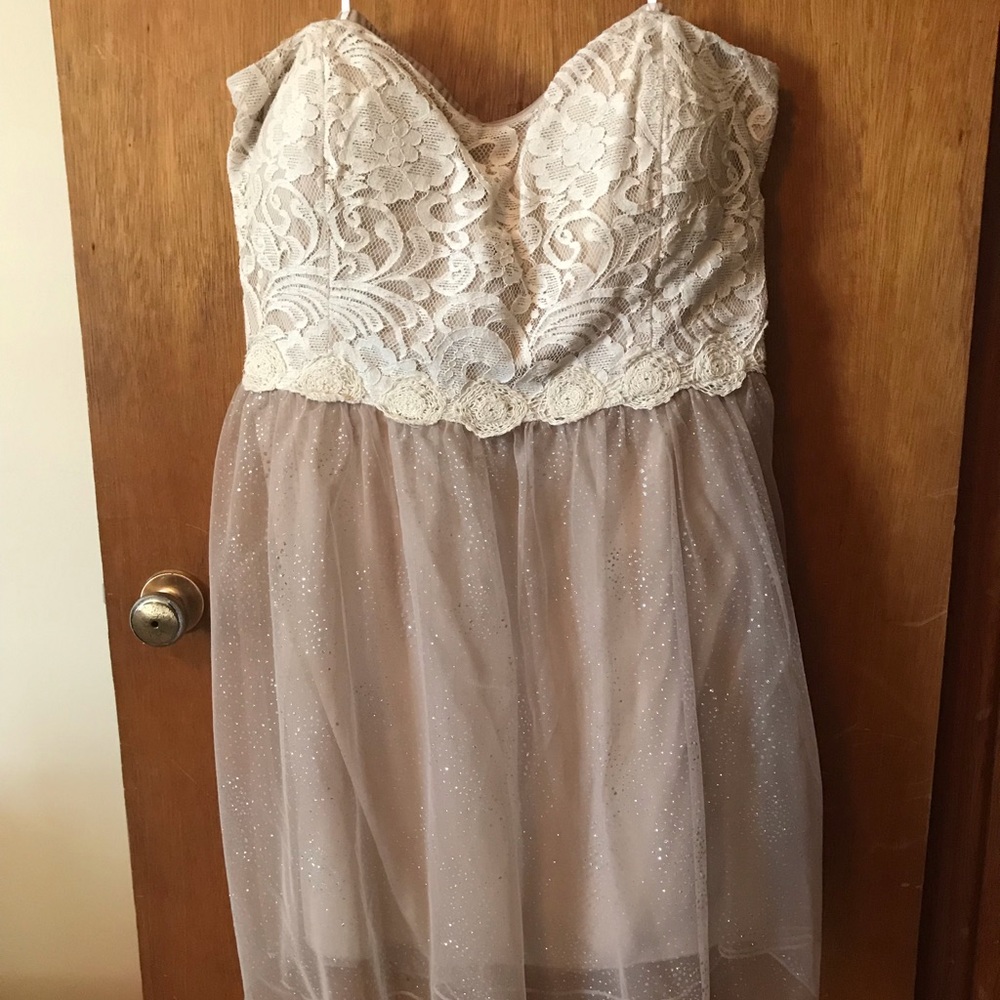Strapless dress, prom, formal, semi formal